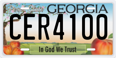 GA license plate CER4100