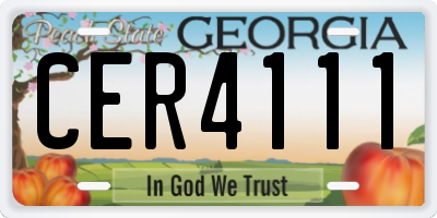 GA license plate CER4111