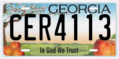 GA license plate CER4113