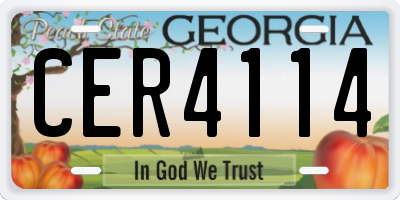 GA license plate CER4114
