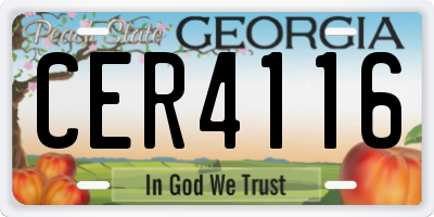 GA license plate CER4116