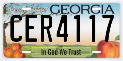 GA license plate CER4117