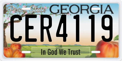 GA license plate CER4119