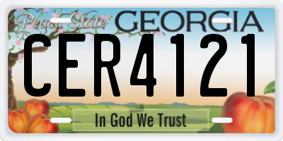 GA license plate CER4121
