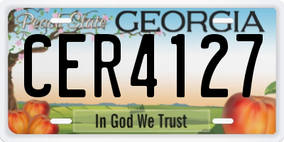GA license plate CER4127