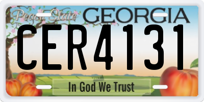 GA license plate CER4131