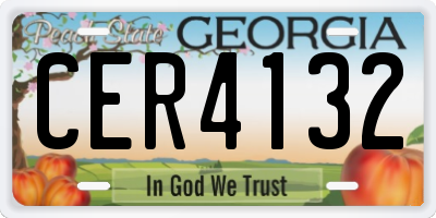 GA license plate CER4132
