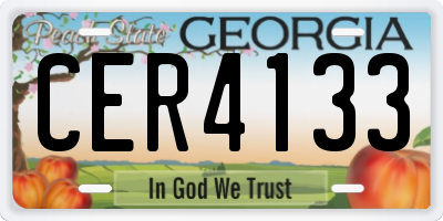 GA license plate CER4133