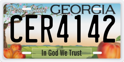 GA license plate CER4142