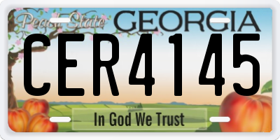 GA license plate CER4145