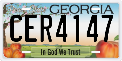 GA license plate CER4147