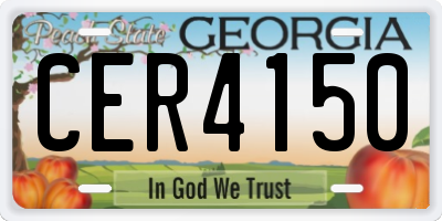 GA license plate CER4150