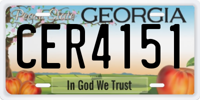 GA license plate CER4151