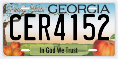 GA license plate CER4152