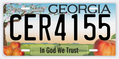 GA license plate CER4155