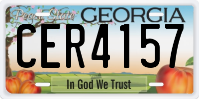 GA license plate CER4157