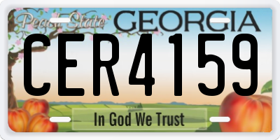 GA license plate CER4159