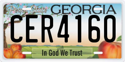GA license plate CER4160
