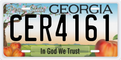 GA license plate CER4161