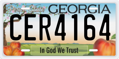 GA license plate CER4164
