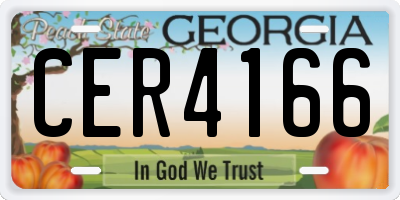 GA license plate CER4166