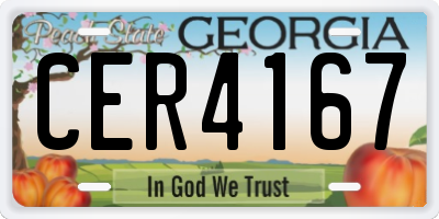 GA license plate CER4167