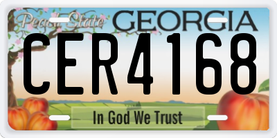 GA license plate CER4168
