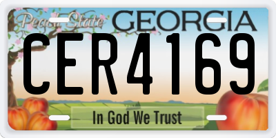 GA license plate CER4169