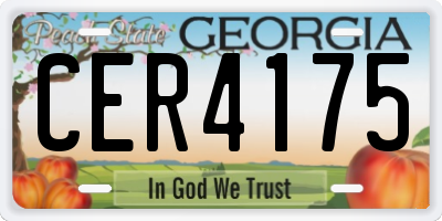 GA license plate CER4175