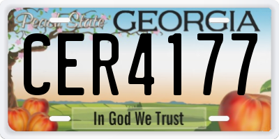 GA license plate CER4177
