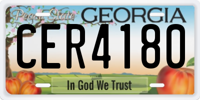 GA license plate CER4180