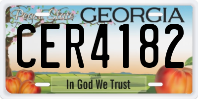 GA license plate CER4182
