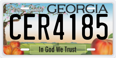 GA license plate CER4185