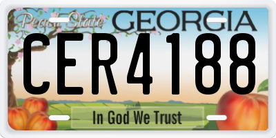 GA license plate CER4188