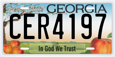 GA license plate CER4197