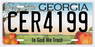 GA license plate CER4199