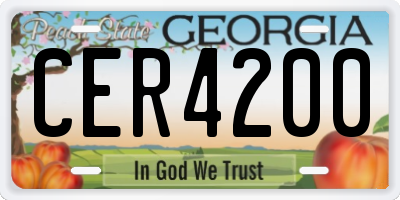 GA license plate CER4200
