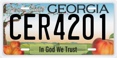 GA license plate CER4201