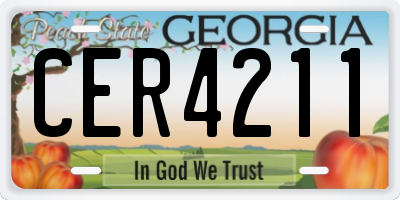 GA license plate CER4211