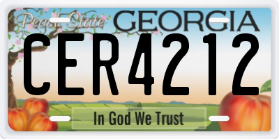 GA license plate CER4212