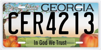 GA license plate CER4213