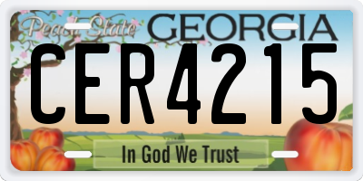 GA license plate CER4215