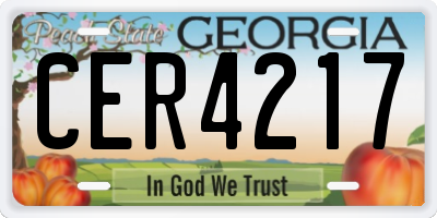 GA license plate CER4217
