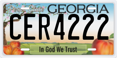 GA license plate CER4222
