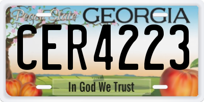 GA license plate CER4223