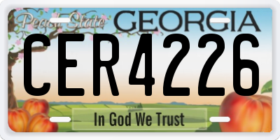 GA license plate CER4226