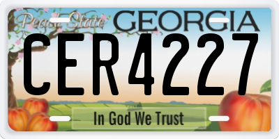 GA license plate CER4227