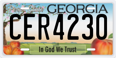 GA license plate CER4230