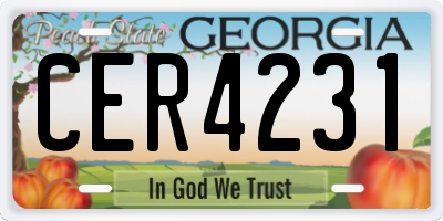 GA license plate CER4231