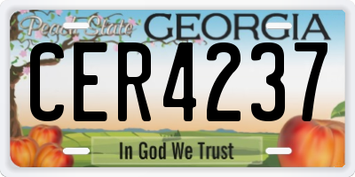 GA license plate CER4237